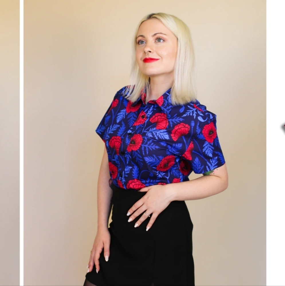 Hemloya Brand. Simone top. Red Poppy
